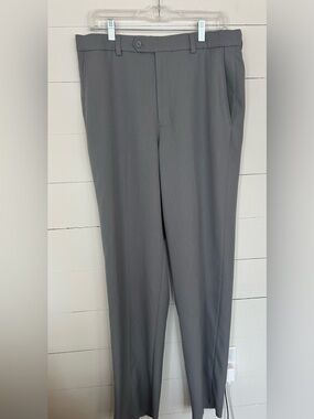 NWOT Architect Men's Gray Flat-Front Wrinkle Free Dress Pants Size 34 x 34